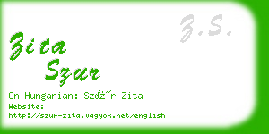 zita szur business card